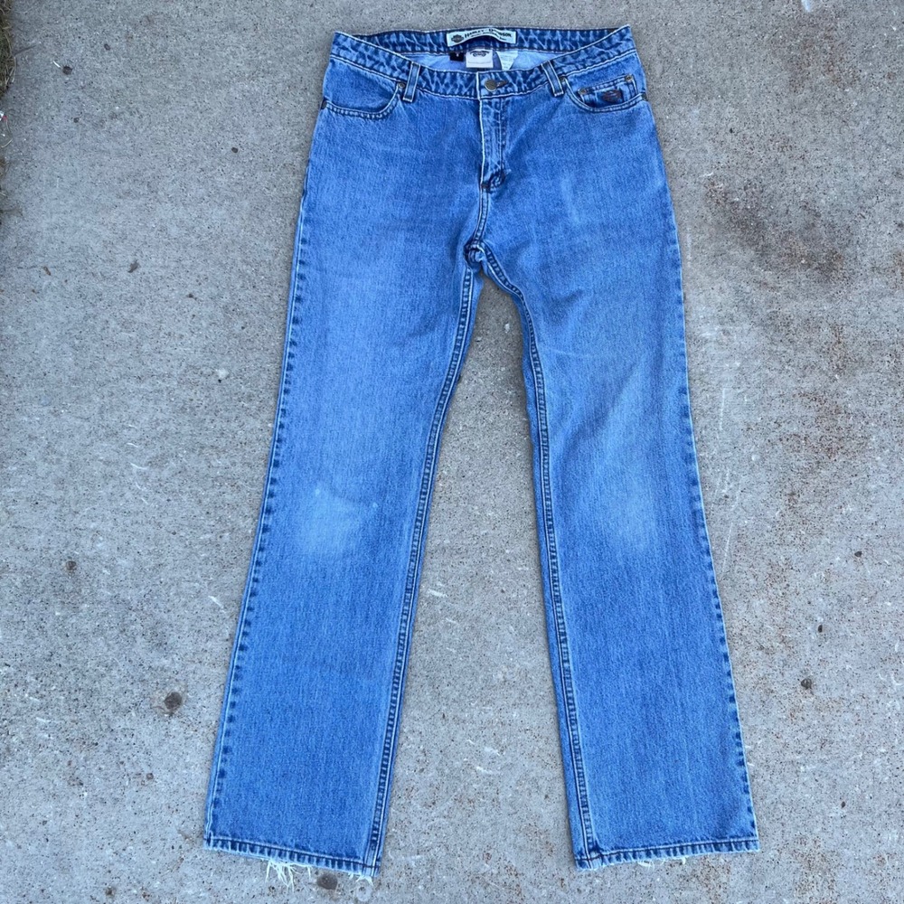 Harley Davidson Jeans Womens 8 Tall Medium Wash Straight Leg Denim Blue Vintage